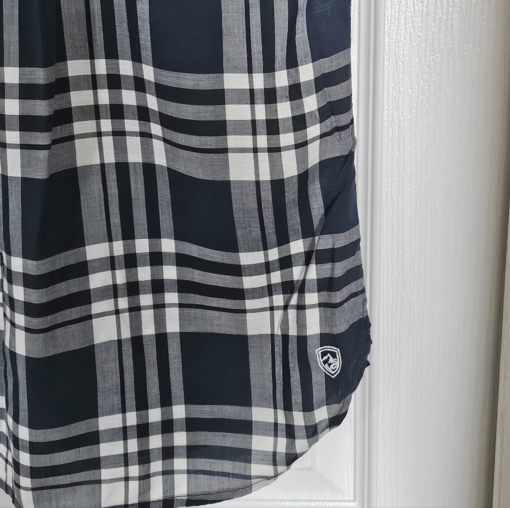 KÜHL Women's Plaid Button Down Shirt Small Blue White Lightweight Top. - Picture 8 of 12